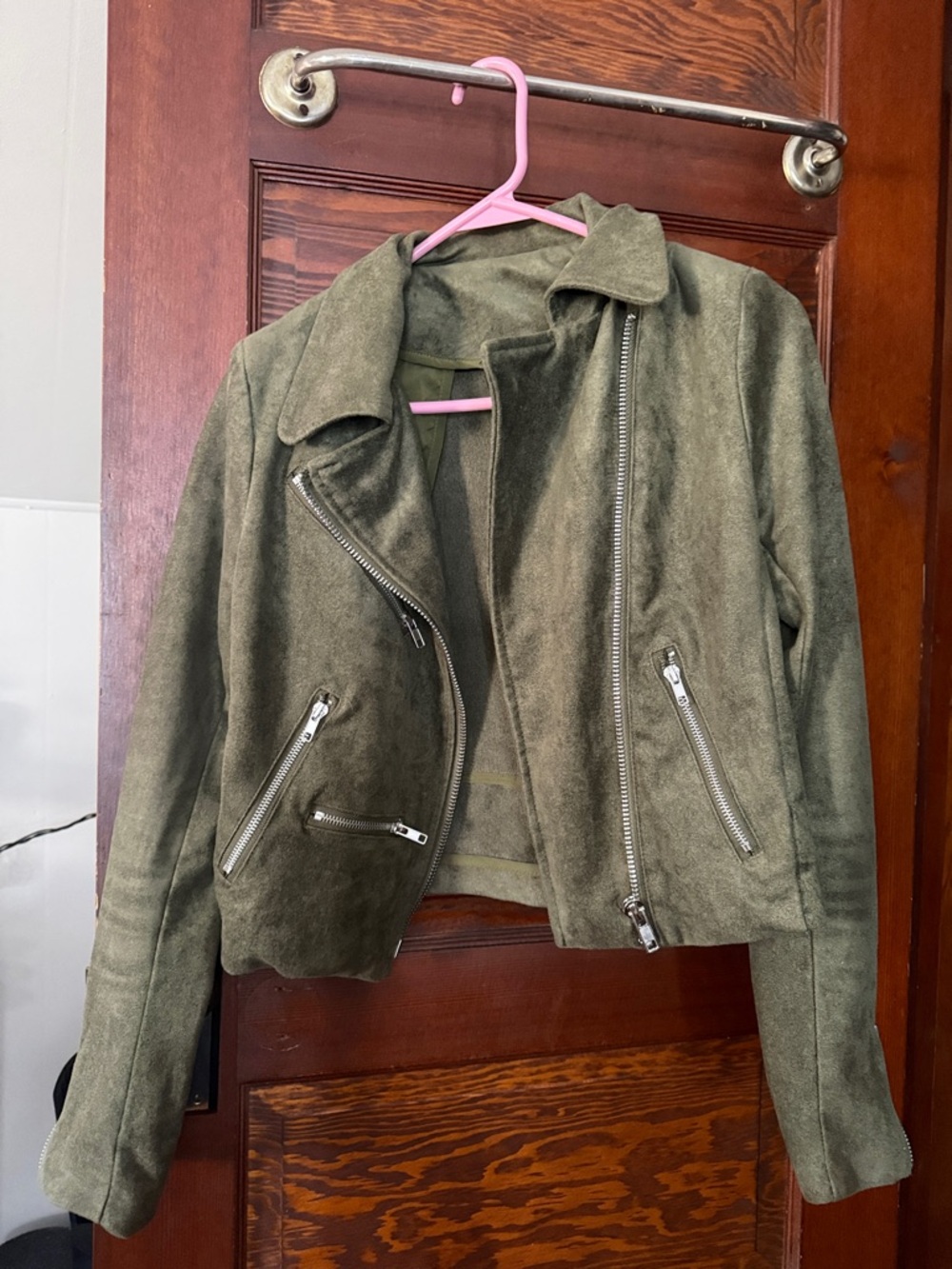 Vice Olive Suede Moto Jacket - Women